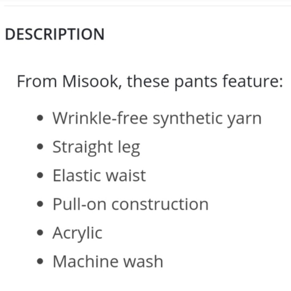 Misook Nancy Straight Leg Mylana Knit Pant Black Women's Small - Picture 9 of 9